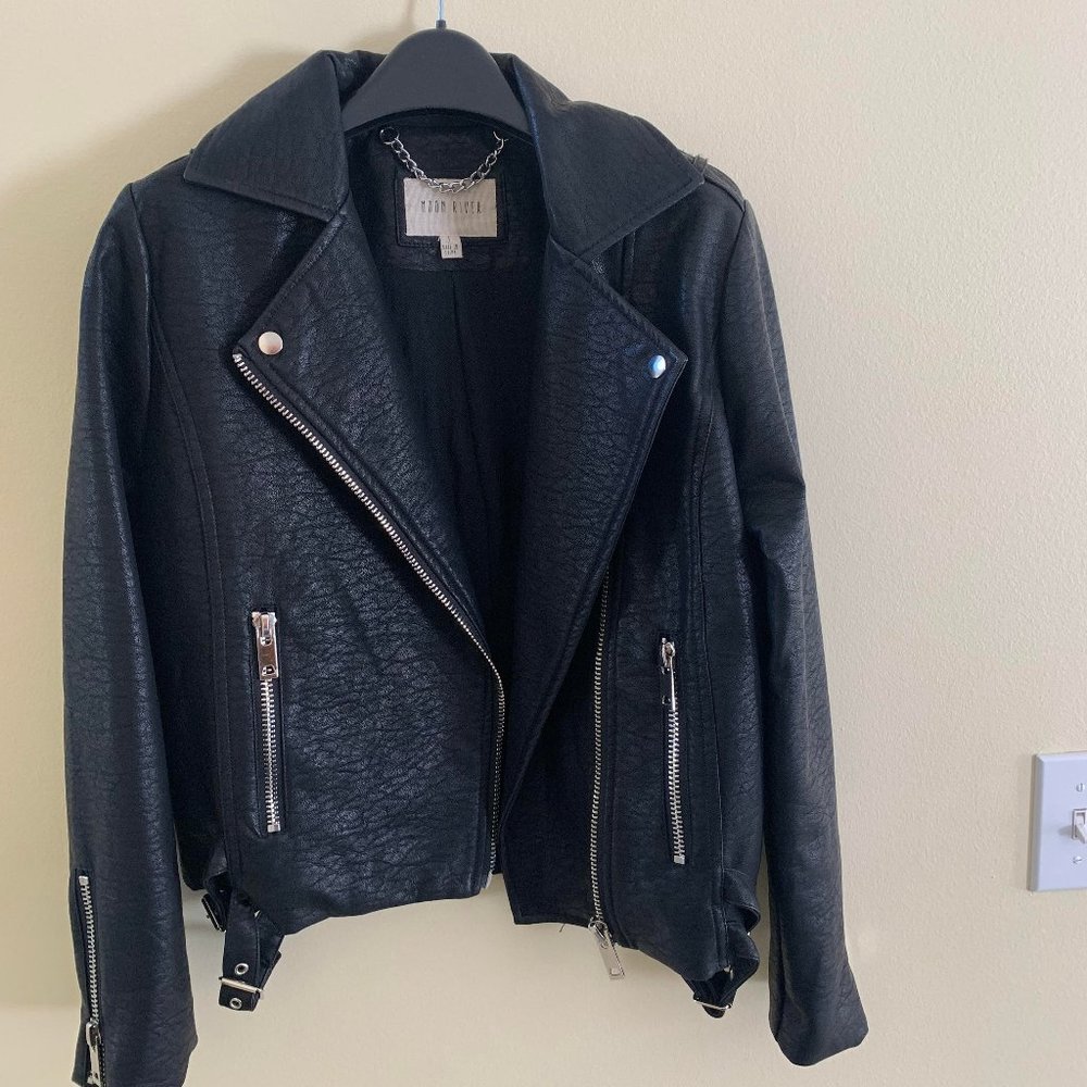 Moon River Vegan Leather Moto Jacket NEW Small
